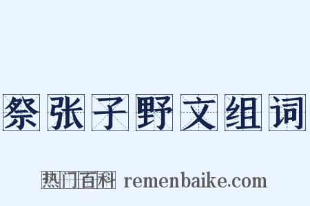 祭张子野文组词是什么意思的图片